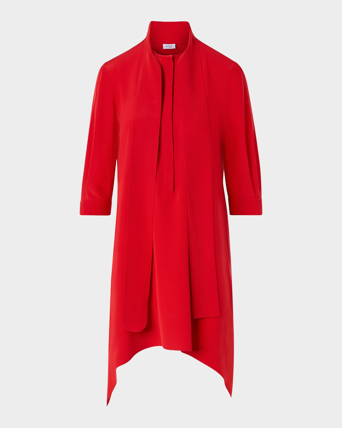 Akris punto Neck Scarf 3/4-Sleeve Silk Tunic Blouse | Thumbnail 7 Akris punto Neck Scarf 3/4-Sleeve Silk Tunic Blouse | Thumbnail 7