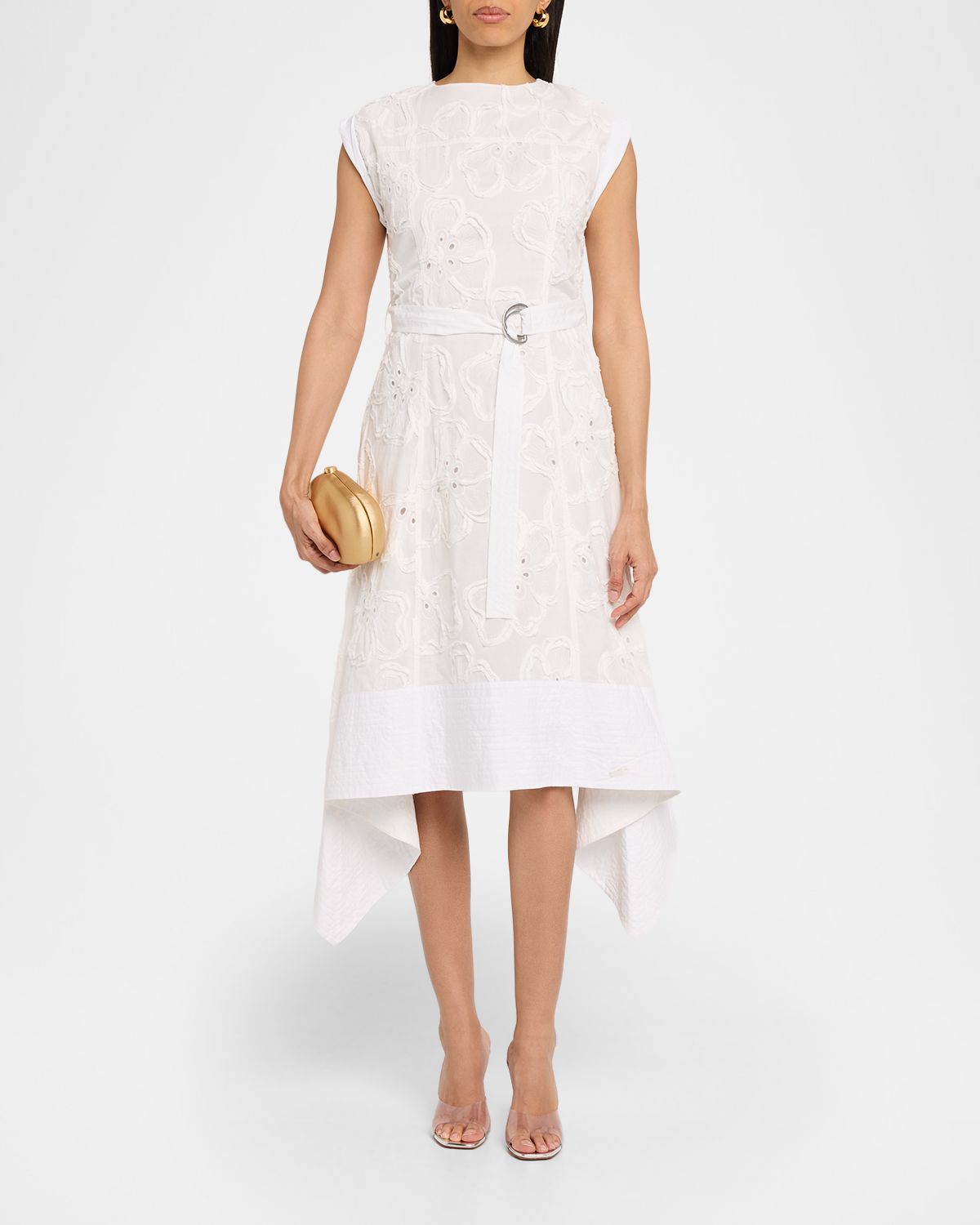 3.1 Phillip Lim 3D Floral Embroidered Midi Dress