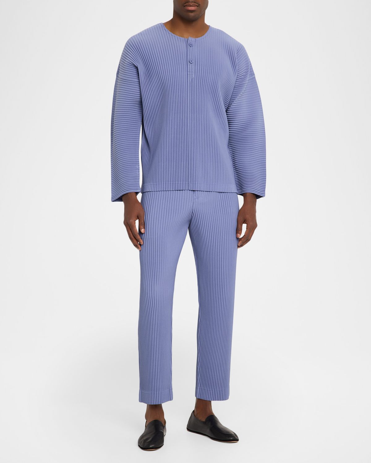 Homme Plisse Issey Miyake Men 's Monthly Colors Pleated Long-Sleeve Shirt