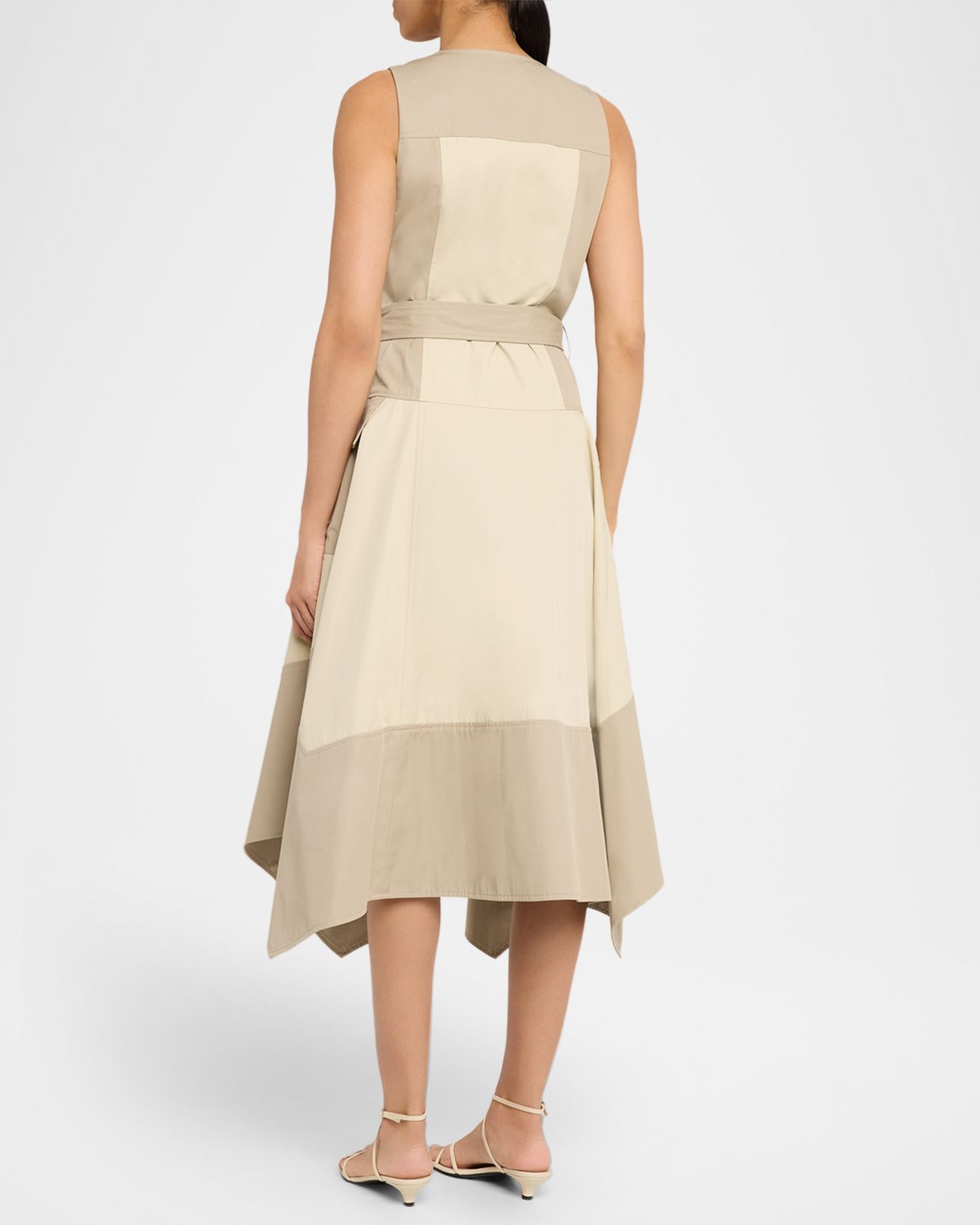 3.1 Phillip Lim Color-Block Sleeveless Buttoned Midi Dress