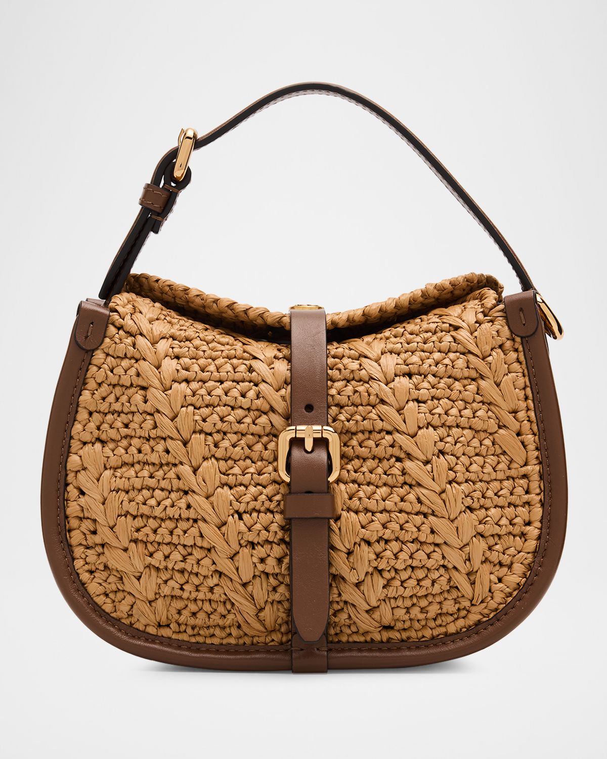 Etro Pony Crochet Faux Raffia Top Handle Bag