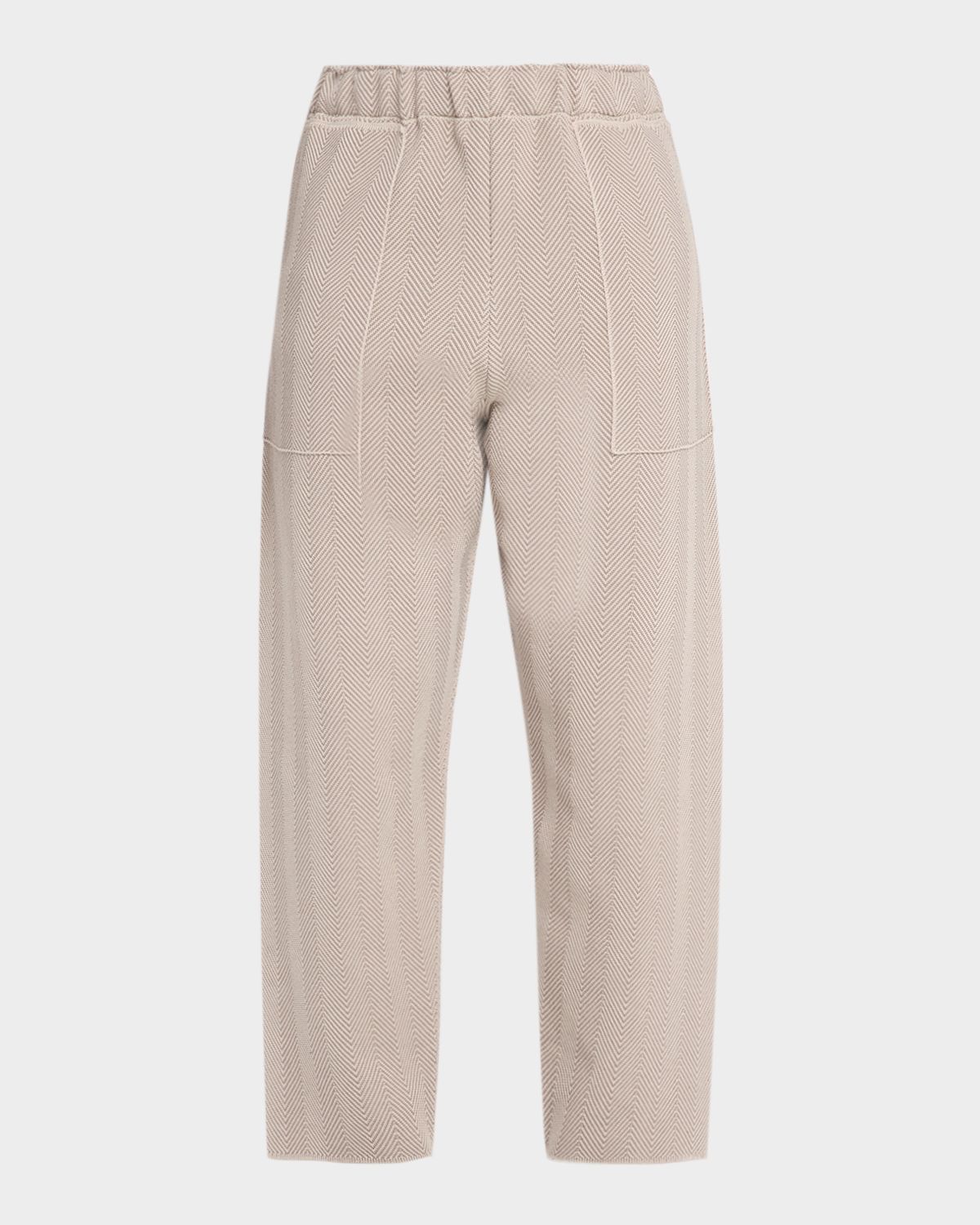 Homme Plisse Issey Miyake Men 's Inlaid Knit Herringbone Straight-Leg Trousers
