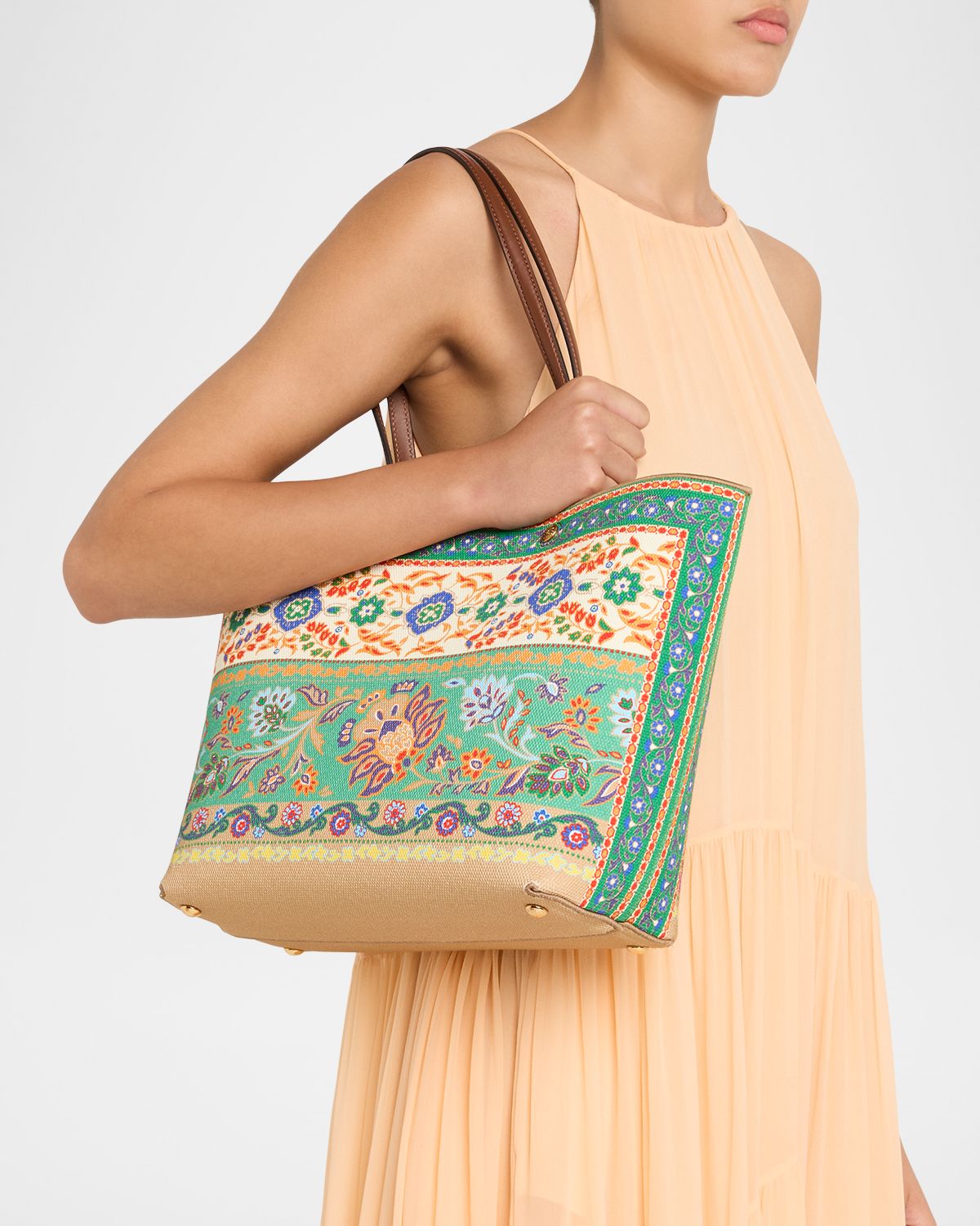 Etro Essential Medium Floral-Print Canvas Shopper Tote Bag