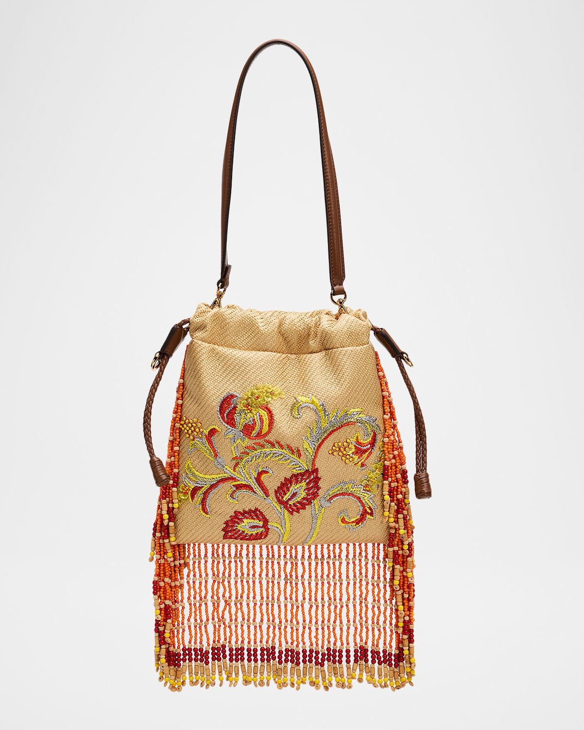 Etro Kalispera Beaded Floral-Embroidered Pouch Bag