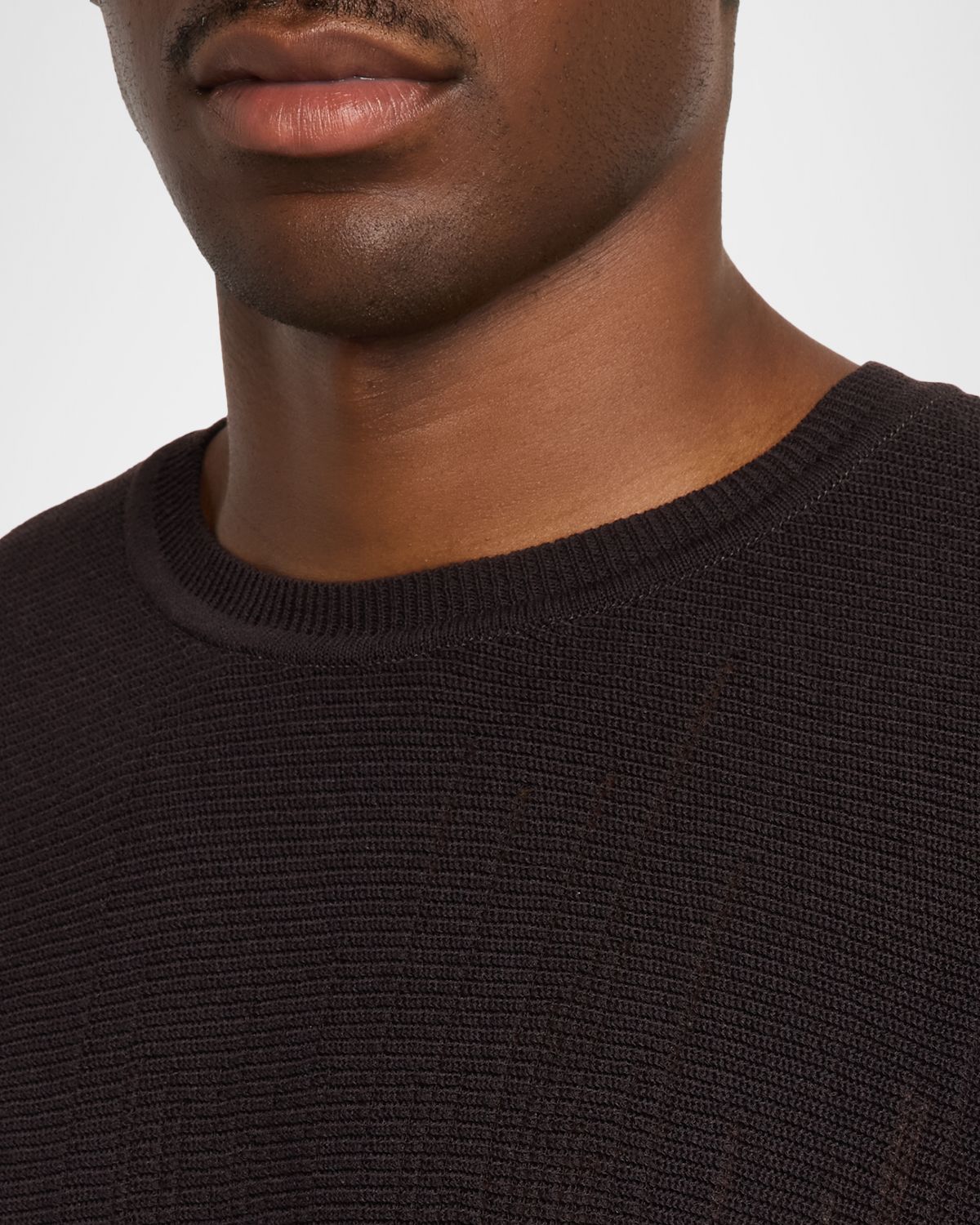 Homme Plisse Issey Miyake Men 's Homme Plisse Sheer Knit Crewneck Sweater | Thumbnail 5
