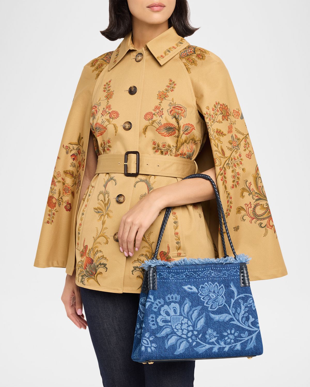 Etro Libra Small Paisley Denim Tote Bag