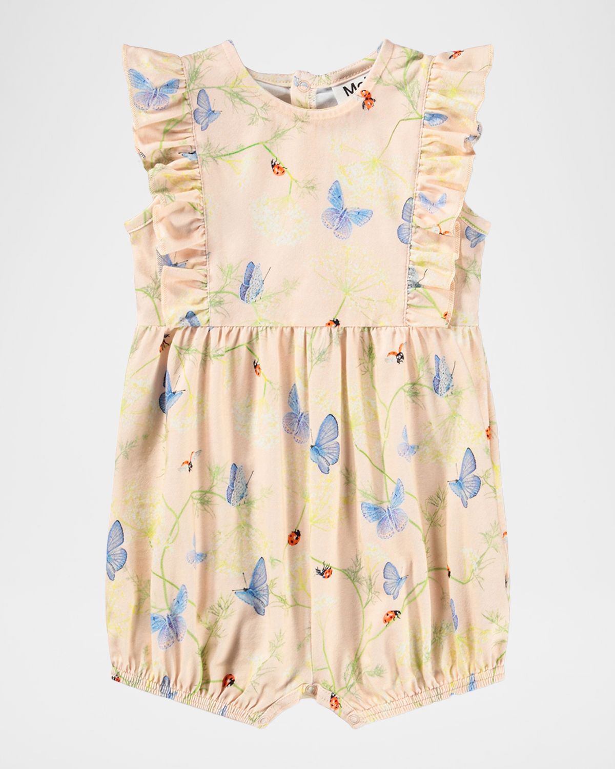 Molo Girl 's Felicia Floral-Print Organic Cotton Romper, Size 3M-18M