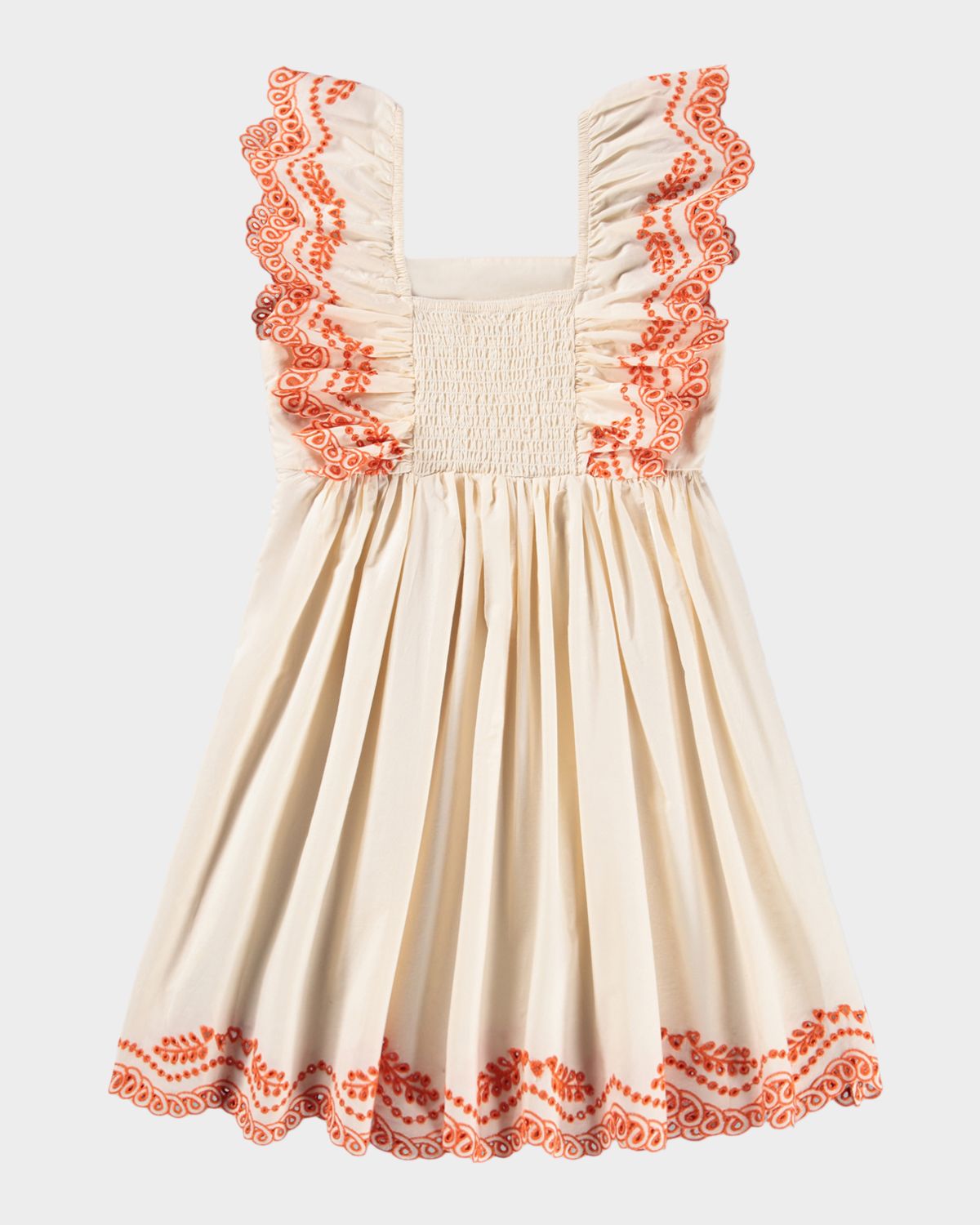 Molo Girl 's Clementine Embroidered Flutter-Sleeve Dress