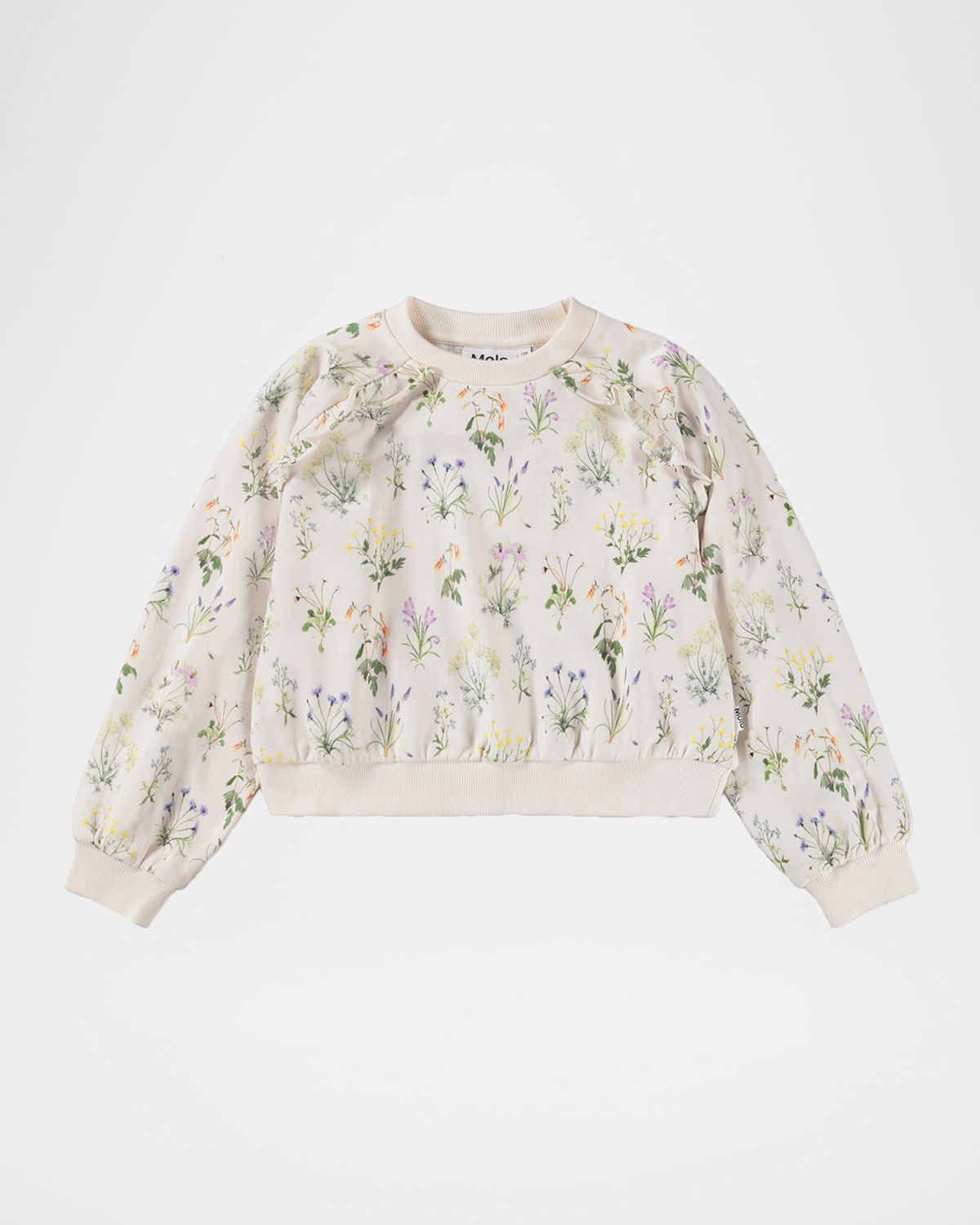 Molo Girl 's Mabel Floral-Print Organic Cotton Sweatshirt