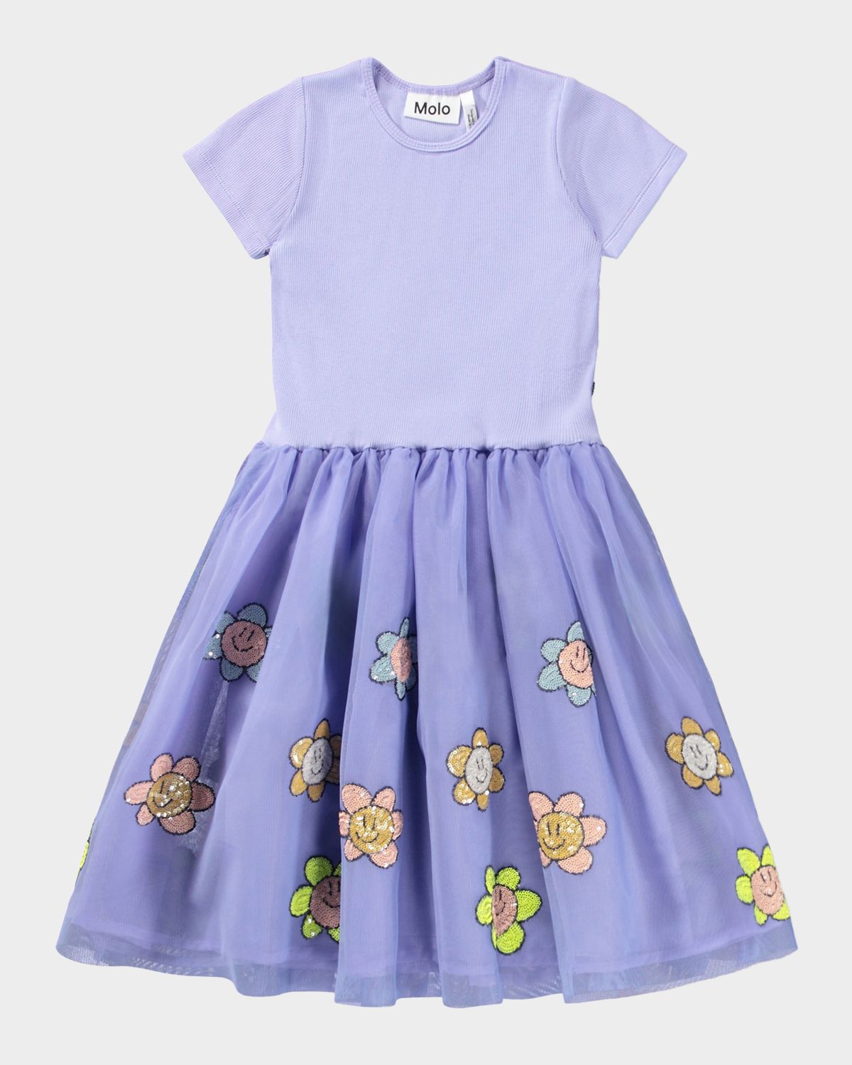 Molo Girl 's Cyrusila Short-Sleeved Sequin Dress