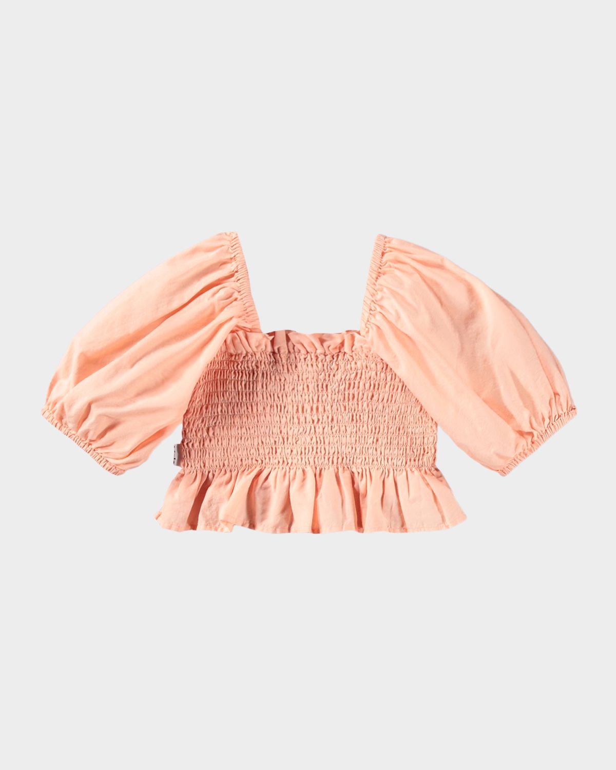 Molo Girl 's Rosine Smocked Puff-Sleeve Cotton Top