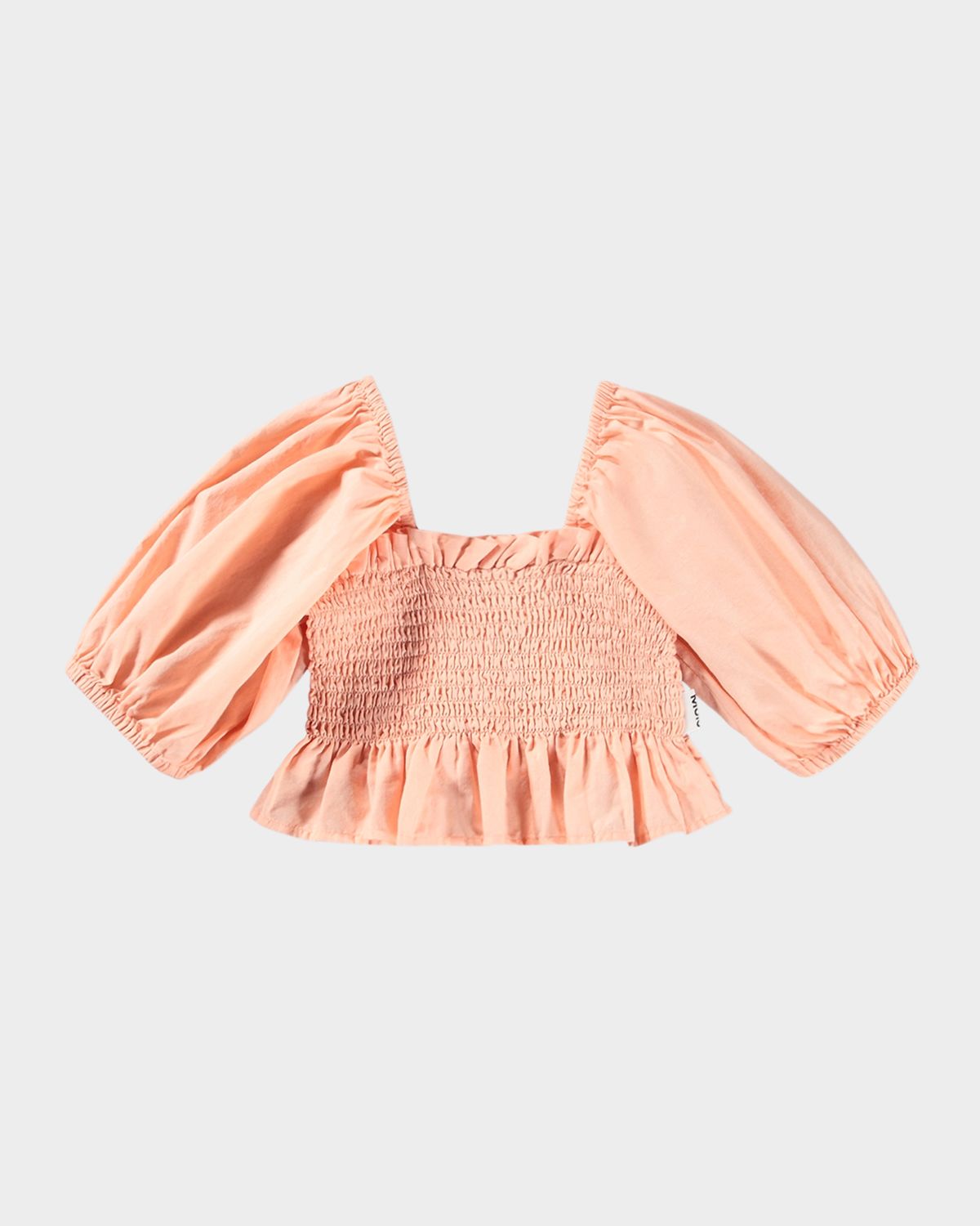 Molo Girl 's Rosine Smocked Puff-Sleeve Cotton Top