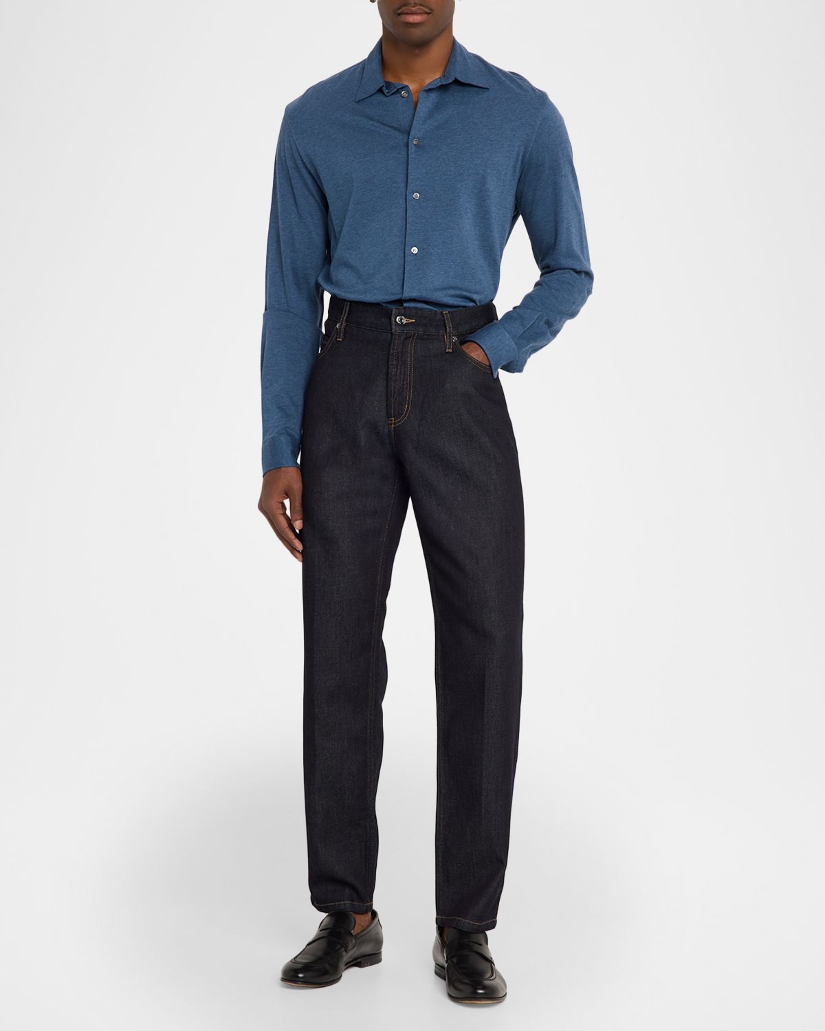 Emporio Armani Denim Mid-Rise Straight-Leg Jeans