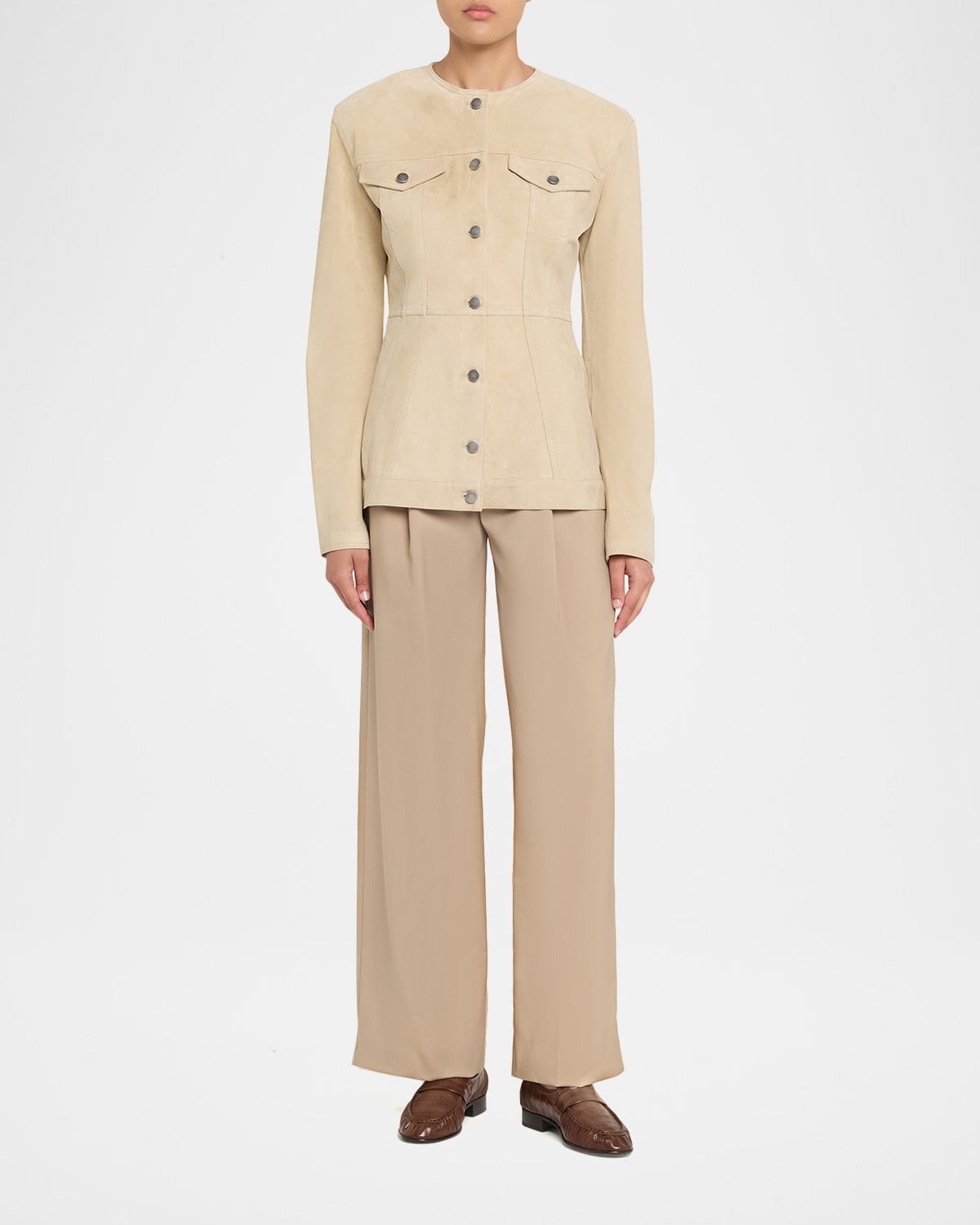 HAIKURE Temple Paneled Suede Jacket