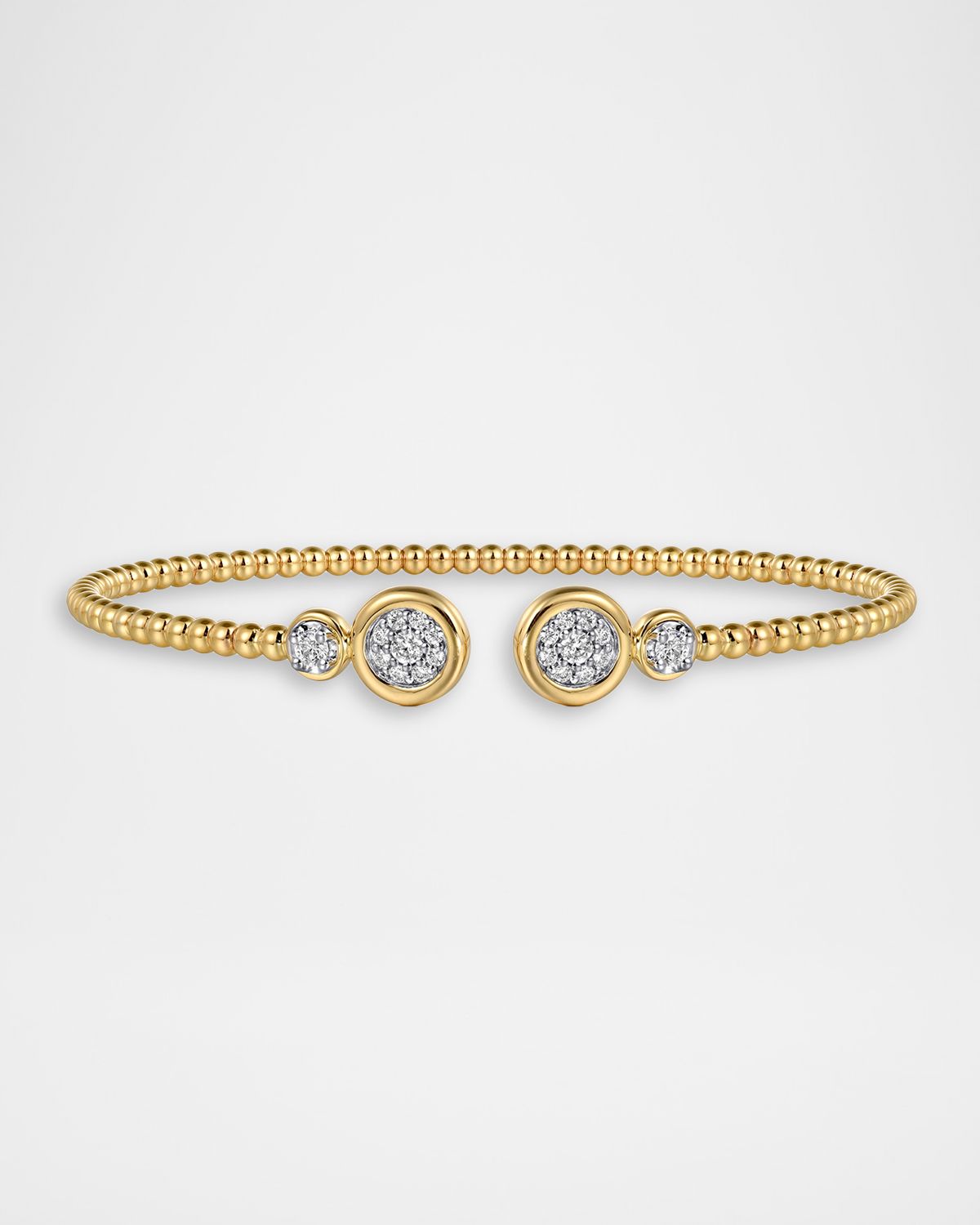 Gabriel & Co 14K White and Yellow Gold Diamond Bujukan Split Bangle