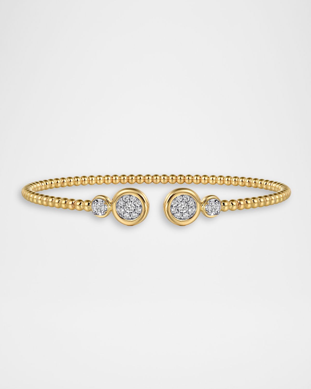 Gabriel & Co 14K White and Yellow Gold Diamond Bujukan Split Bangle