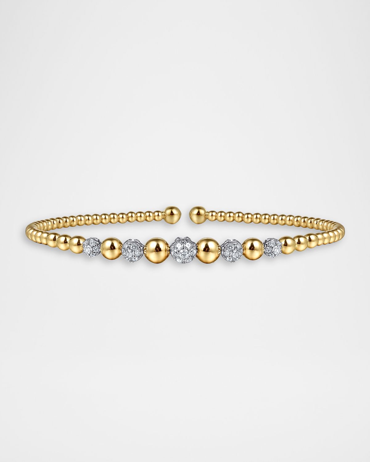 Gabriel & Co 14K Yellow and White Gold Bujukan Diamond Stations Bangle