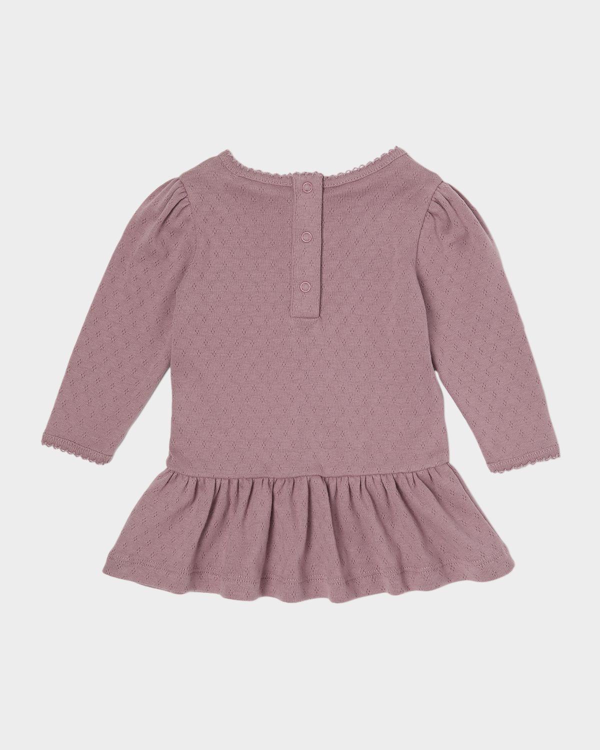 Moncler Girl 's Pointelle Cotton Pleated-Skirt Dress, Size 3M-3