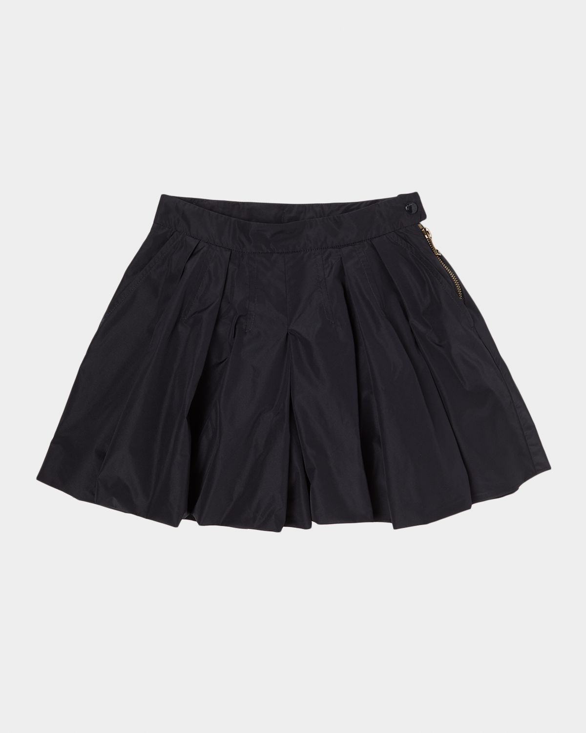 Moncler Girl 's Pleated Taffeta Shorts, Size 8-10