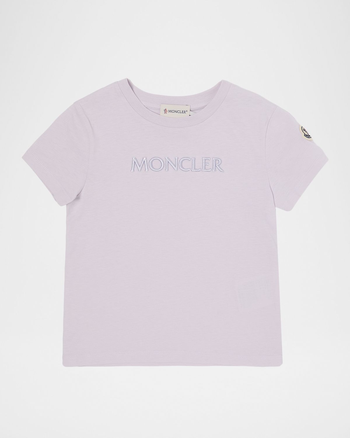 Moncler Girl 's Logo Embroidered Short-Sleeve T-Shirt, Size 4-6 | Thumbnail 4 Moncler Girl 's Logo Embroidered Short-Sleeve T-Shirt, Size 4-6 | Thumbnail 4