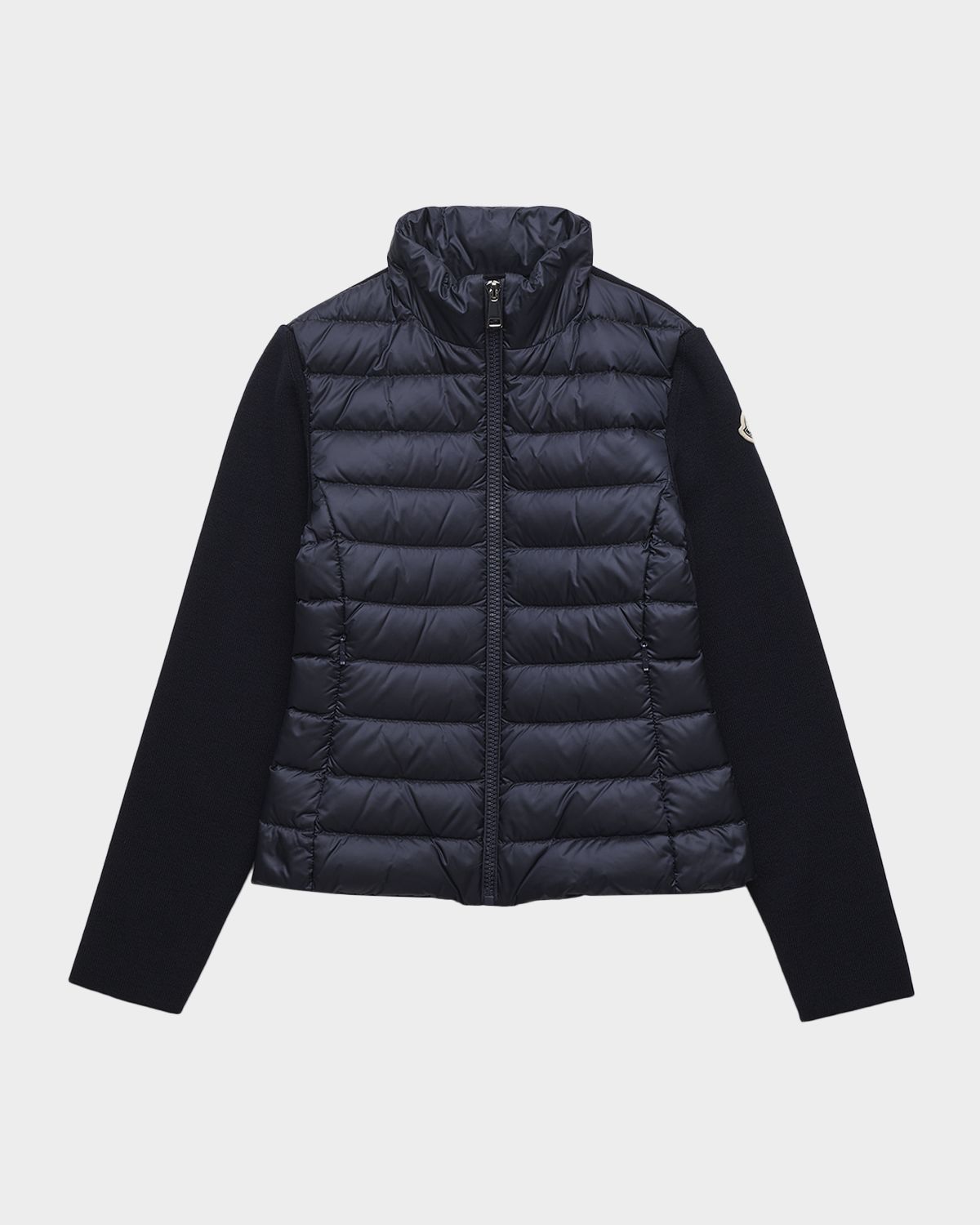 Moncler Girl 's Padded Wool Zip-Front Down Cardigan, Size 8-