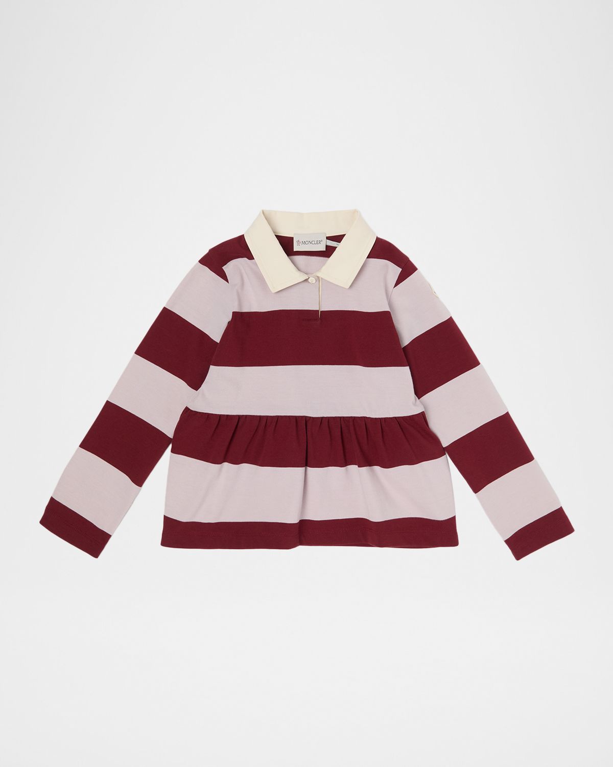 Moncler Girl 's Striped Long-Sleeve Polo Shirt, Size -6
