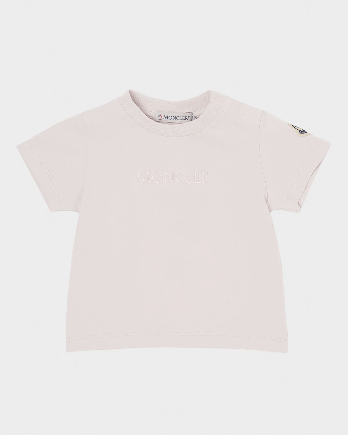 Moncler Girl 's Logo Embroidered Short-Sleeve Cotton T-Shirt, Size 6M-3