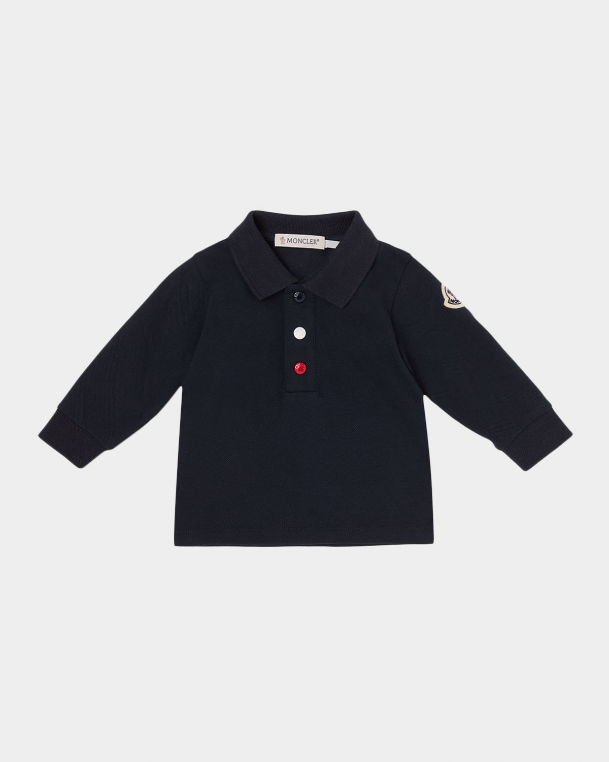 Moncler Boy 's Tricolor Cotton Piquet Polo Shirt, Size 6M-3