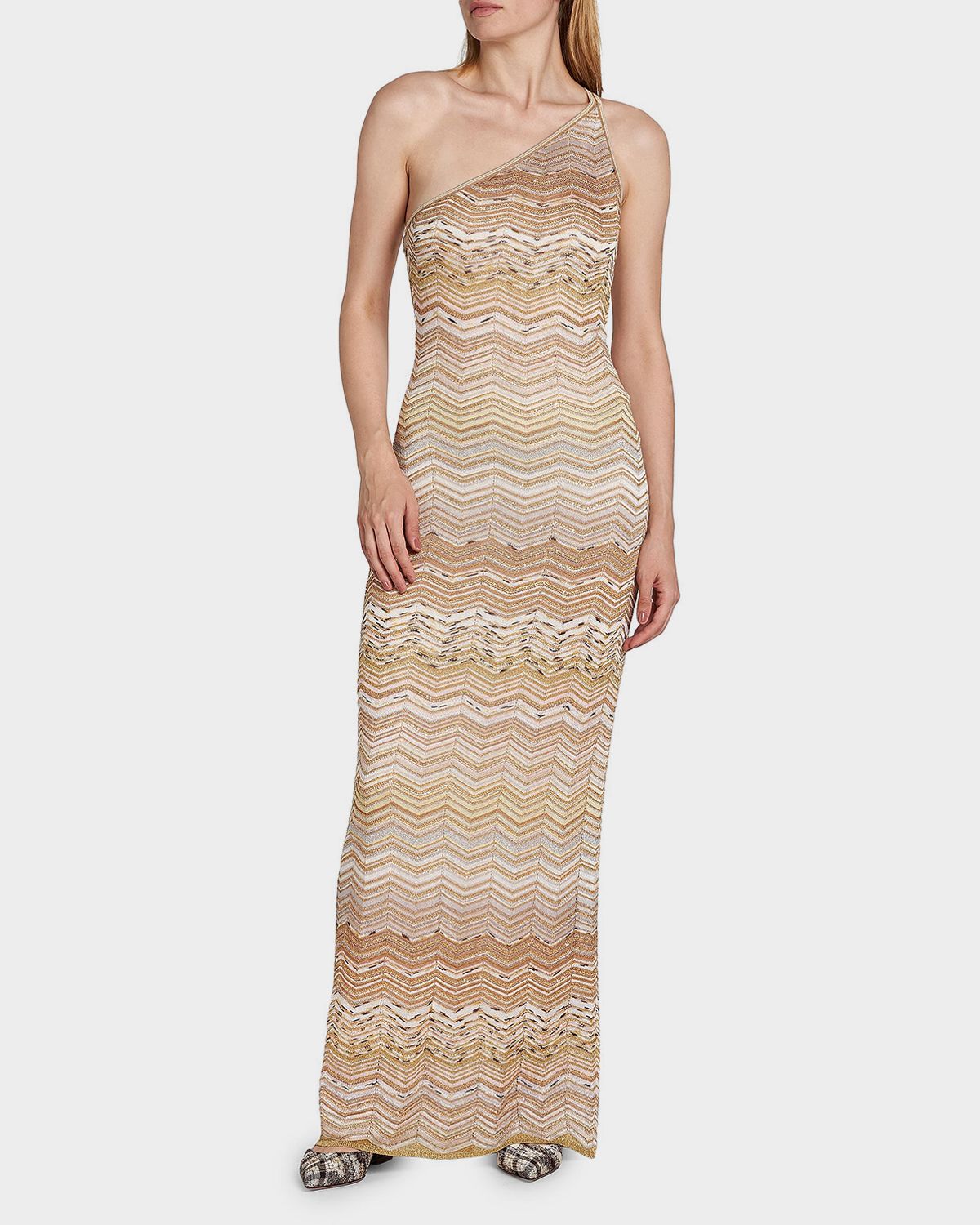 Missoni Metallic Chevron One-Shoulder Maxi Dress | Thumbnail 6 Missoni Metallic Chevron One-Shoulder Maxi Dress | Thumbnail 6