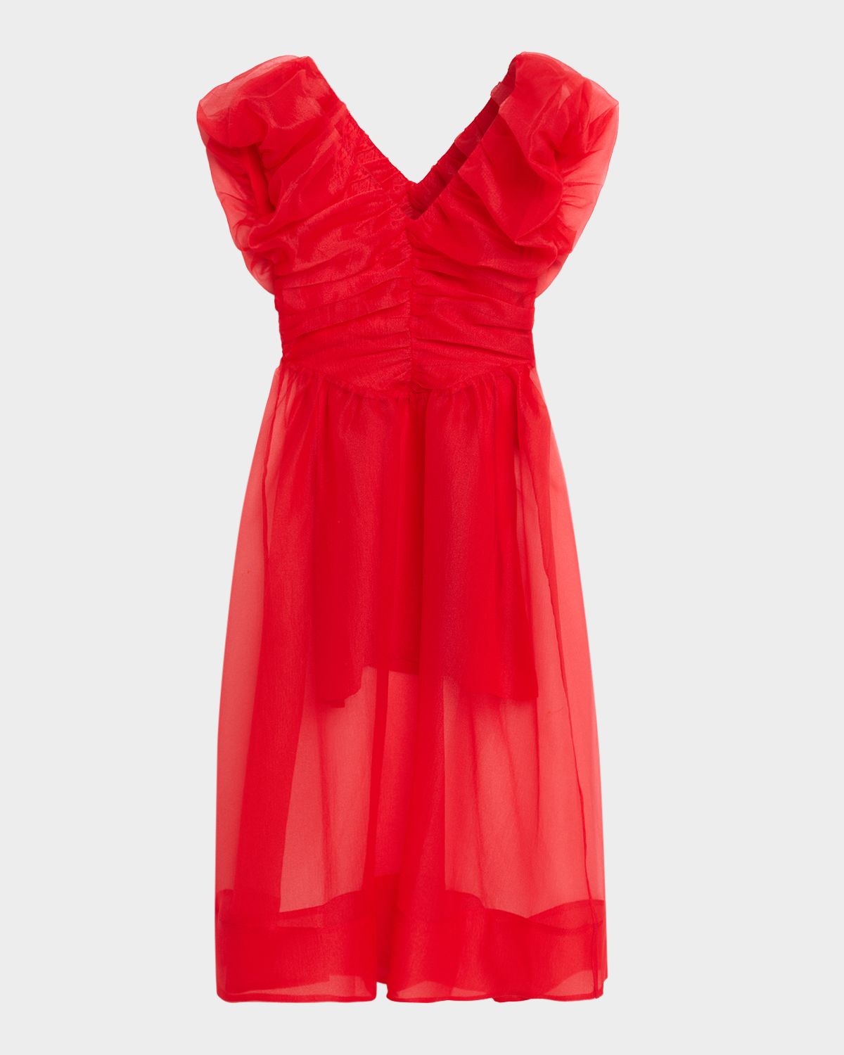 Ganni Textured Organza Midi Dress