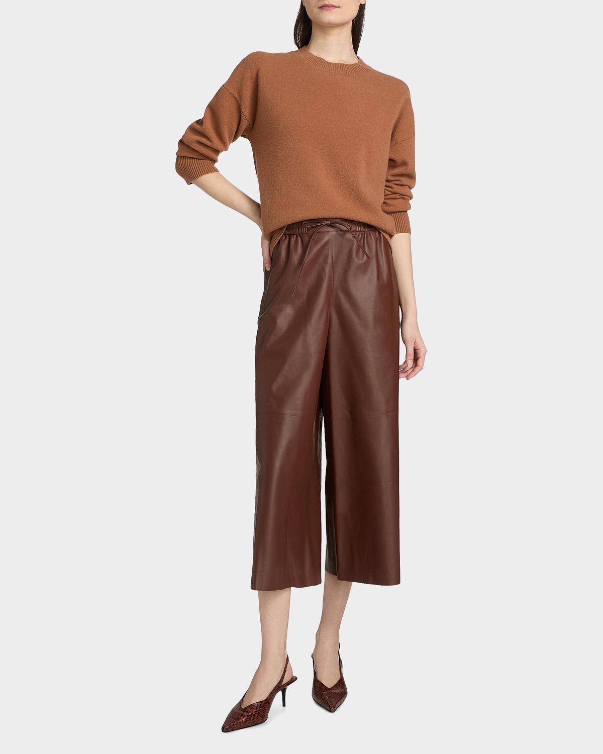 Yves Salomon Crewneck Wool-Blend Sweater