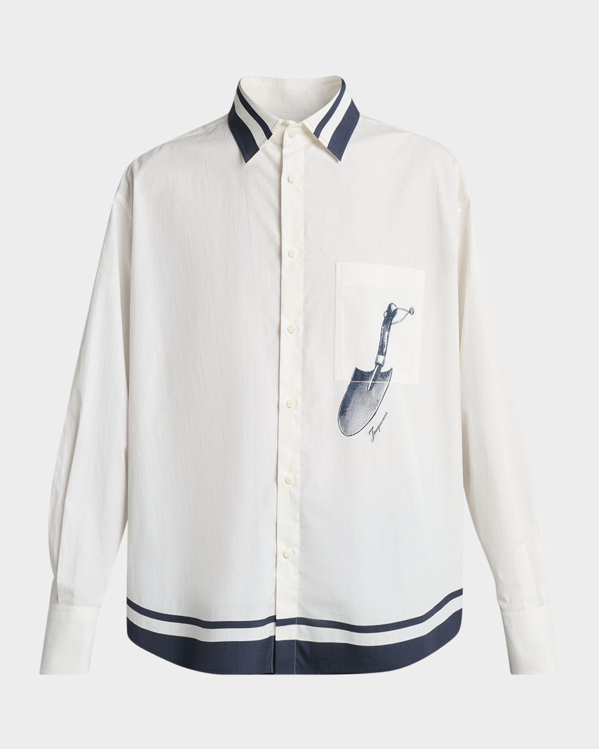 Jacquemus Men 's Candy Stripe Relaxed Cotton Button-Down Shirt