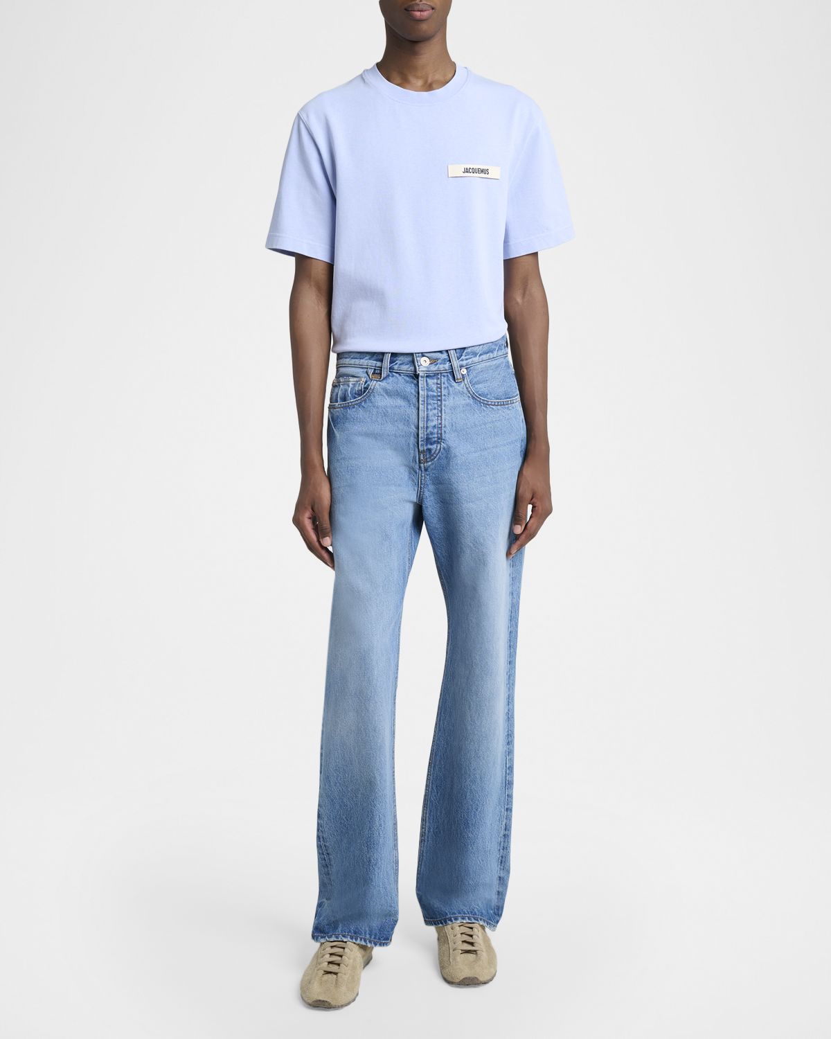 Jacquemus Men 's Stonewashed Denim Straight-Leg Jeans