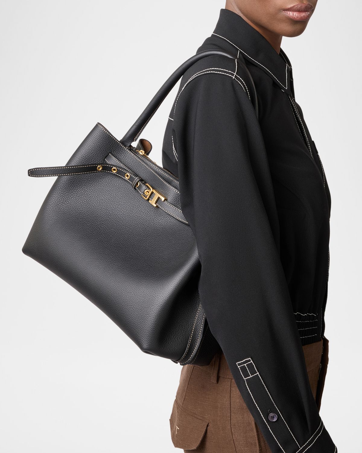 Tod 's Small Timeless T Belted Leather Shoulder Bag | Thumbnail 8 Tod 's Small Timeless T Belted Leather Shoulder Bag | Thumbnail 8