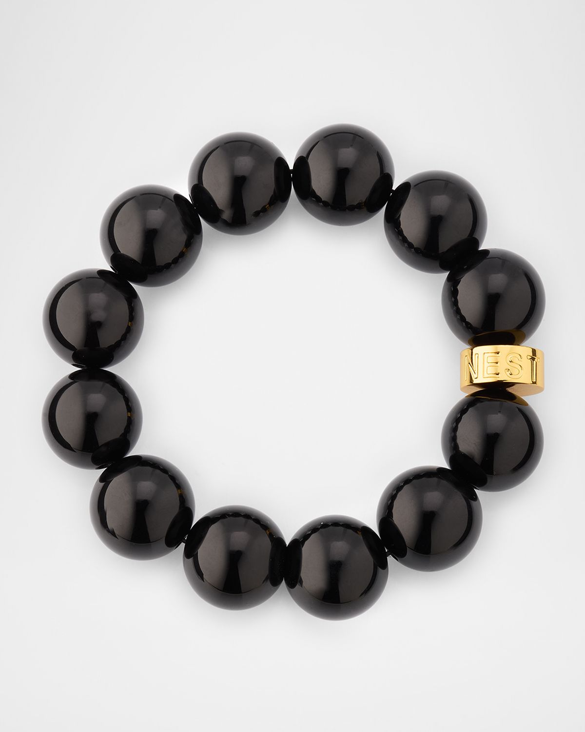 NEST Jewelry Black Onyx Statement Stretch Bracelet
