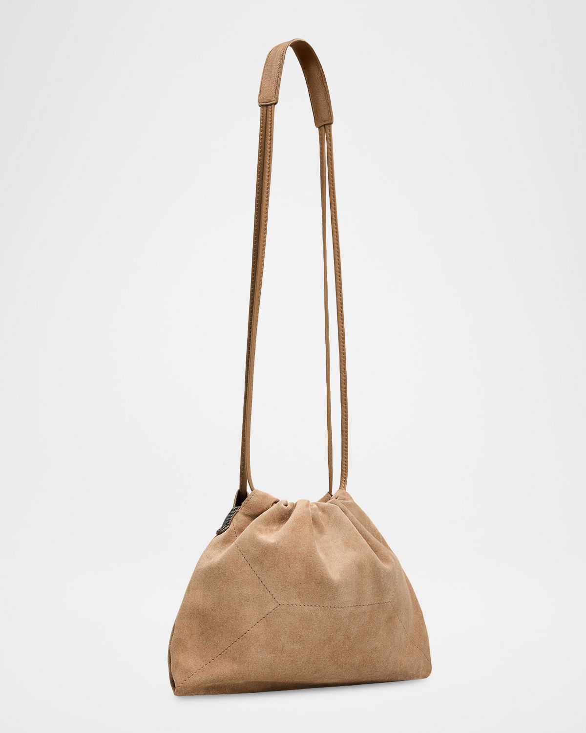 Brunello Cucinelli Suede Drawstring Pouch Bag | Thumbnail 9 Brunello Cucinelli Suede Drawstring Pouch Bag | Thumbnail 9