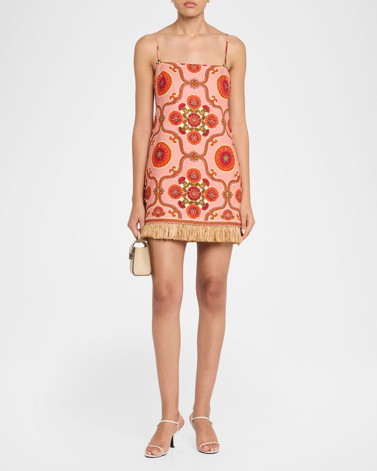 Cara Cara Valencia Printed Feather-Trim Mini Dress | Thumbnail 4 Cara Cara Valencia Printed Feather-Trim Mini Dress | Thumbnail 4