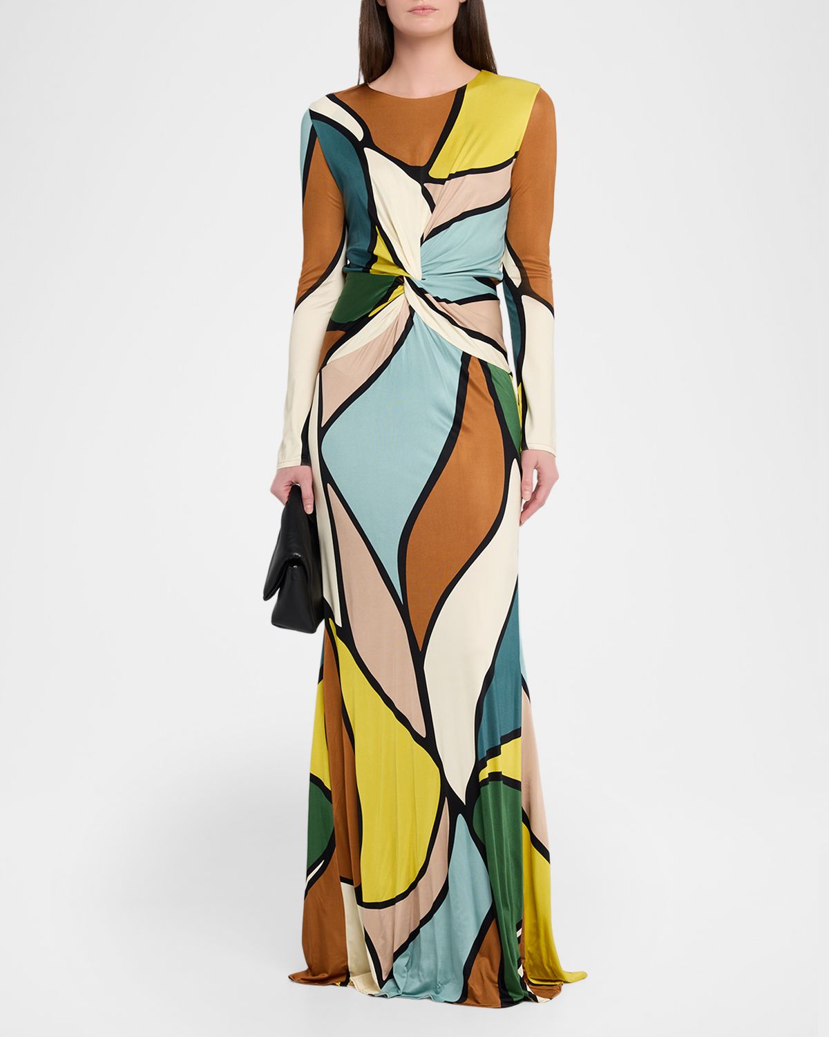 Silvia Tcherassi Lucian Abstract-Print Twisted Maxi Dress