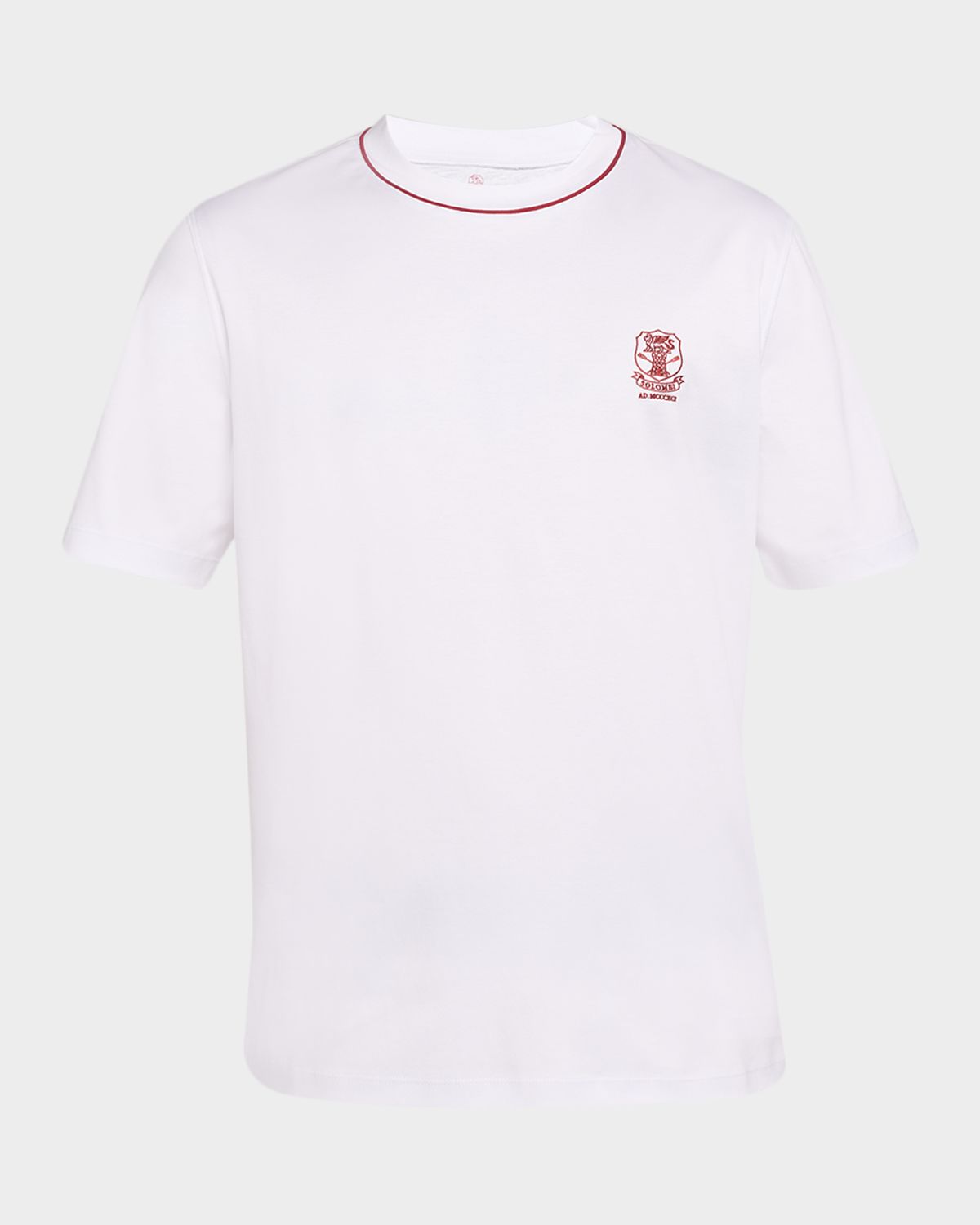 Brunello Cucinelli Men 's Cotton Logo Crewneck T-Shirt with Piping | Thumbnail 6 Brunello Cucinelli Men 's Cotton Logo Crewneck T-Shirt with Piping | Thumbnail 6