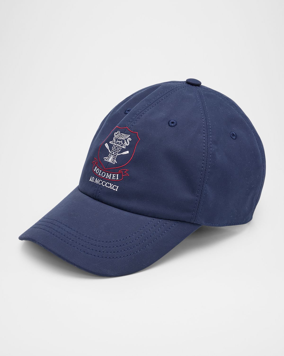 Brunello Cucinelli Men 's Cotton and Nylon 6-Panel Tennis Logo Baseball Cap