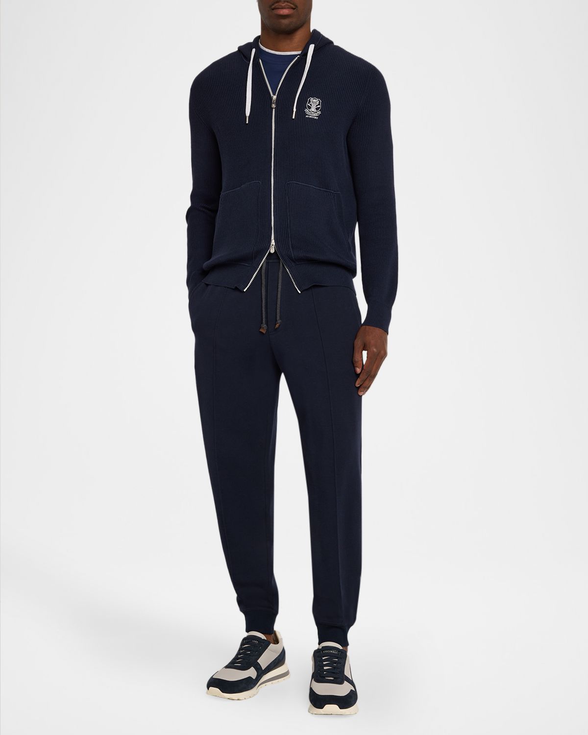 Brunello Cucinelli Men's Logo Cotton Hoodie