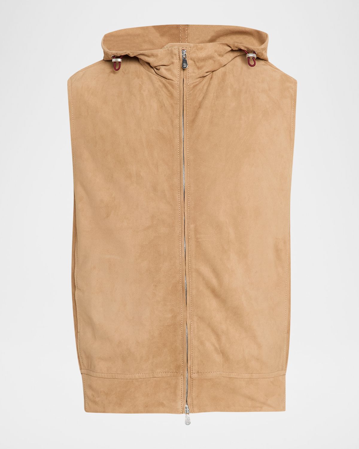 Brunello Cucinelli Men 's Hooded Full-Zip Leather Vest | Thumbnail 6 Brunello Cucinelli Men 's Hooded Full-Zip Leather Vest | Thumbnail 6