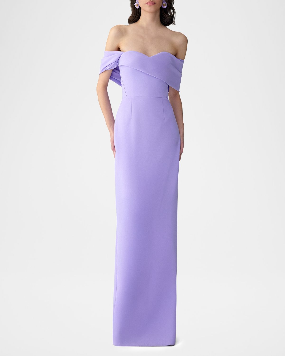 Carolina Herrera Sofia Off-The-Shoulder Column Gown