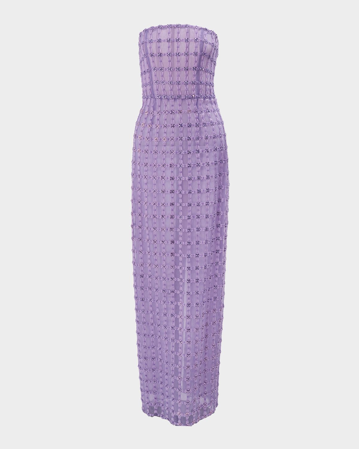 Carolina Herrera Strapless Crystal-Embroidered Column Gown