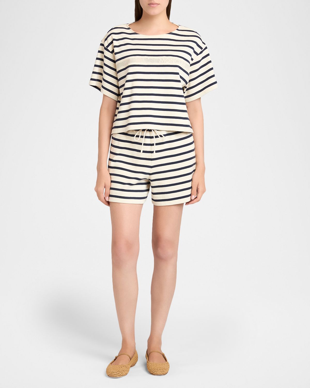 Moncler Stripe Drawstring Shorts