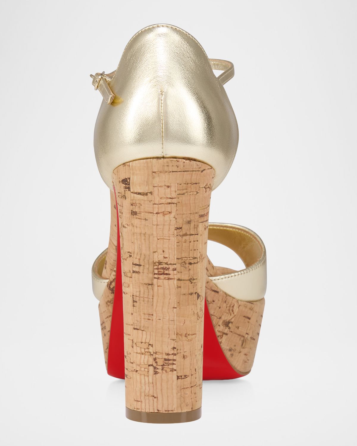 Christian Louboutin 130mm Sandaloo Metallic Leather Platform Sandals