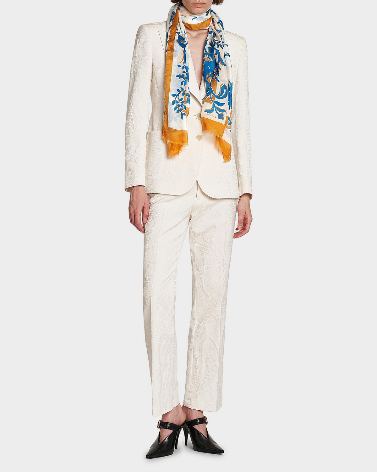 Etro Paisley Cotton & Silk Scarf