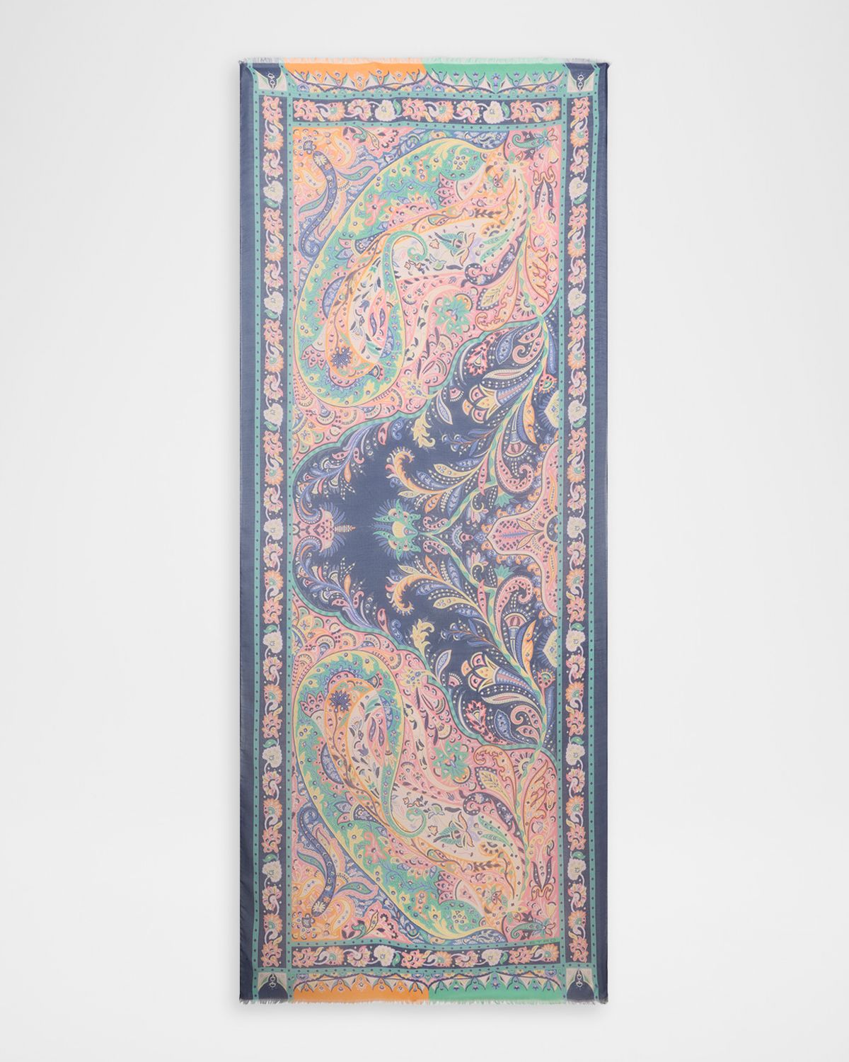 Etro Paisley-Print Cashmere-Blend Scarf