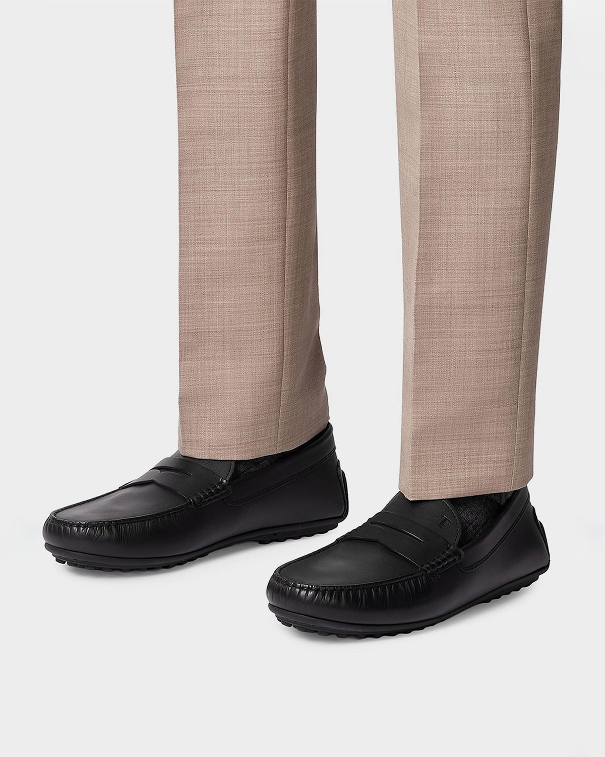 Tod 's Men 's Leather Moc-Toe Penny Loafers - Men's Shoes