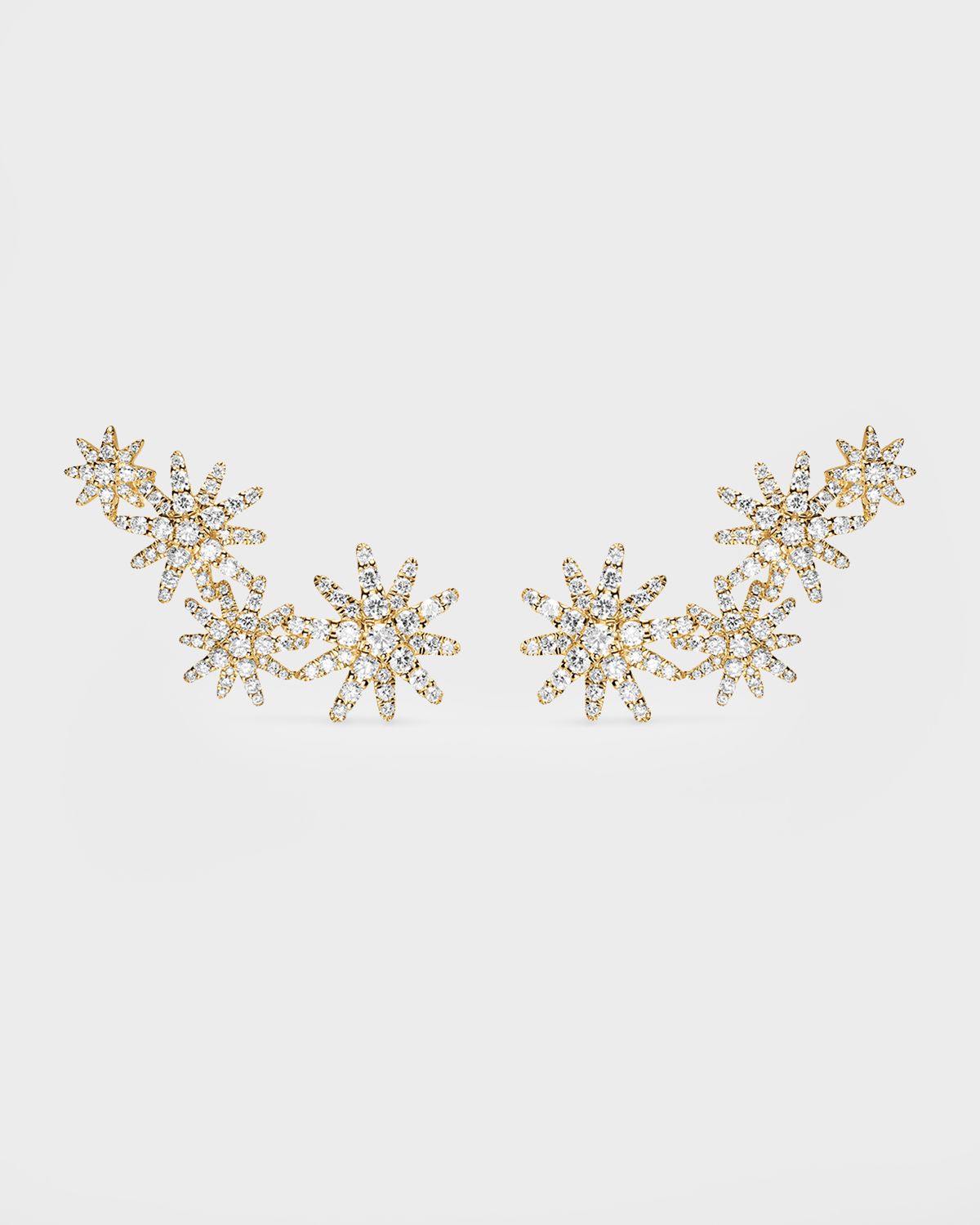 David Yurman Starburst Full Pave Climber Earrings with Diamonds in 18K Gold, 26mm
